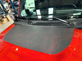 Stealth Black Topographic Map Hood Overlay (Printed Series) - 2021+ Bronco - StickerFab